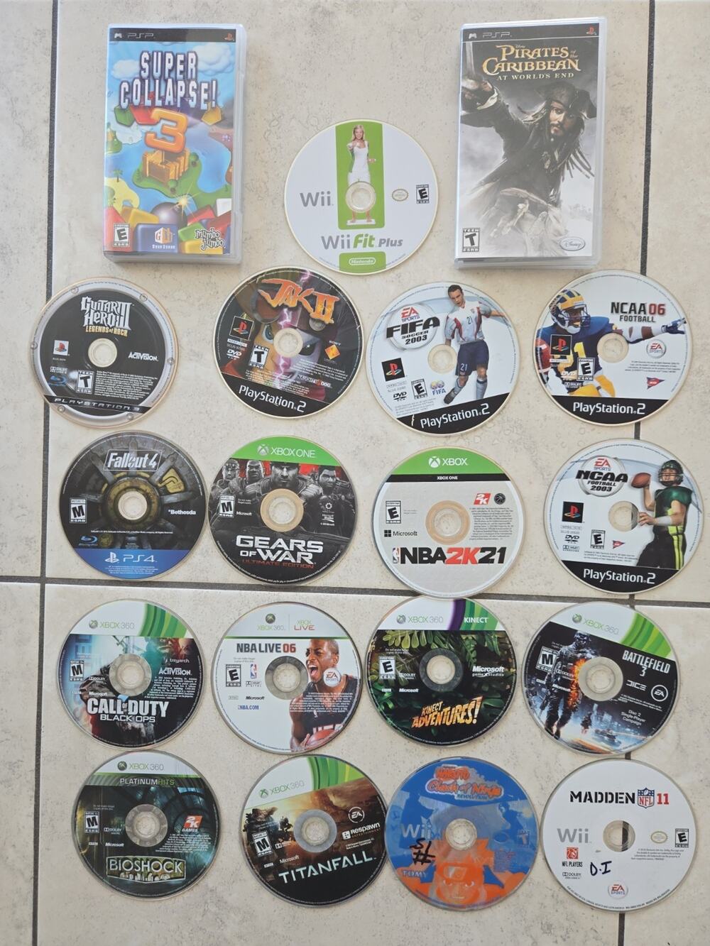 Lot 19 Games Wii Playstation 2 3 4 Xbox 360 Nintendo Umd